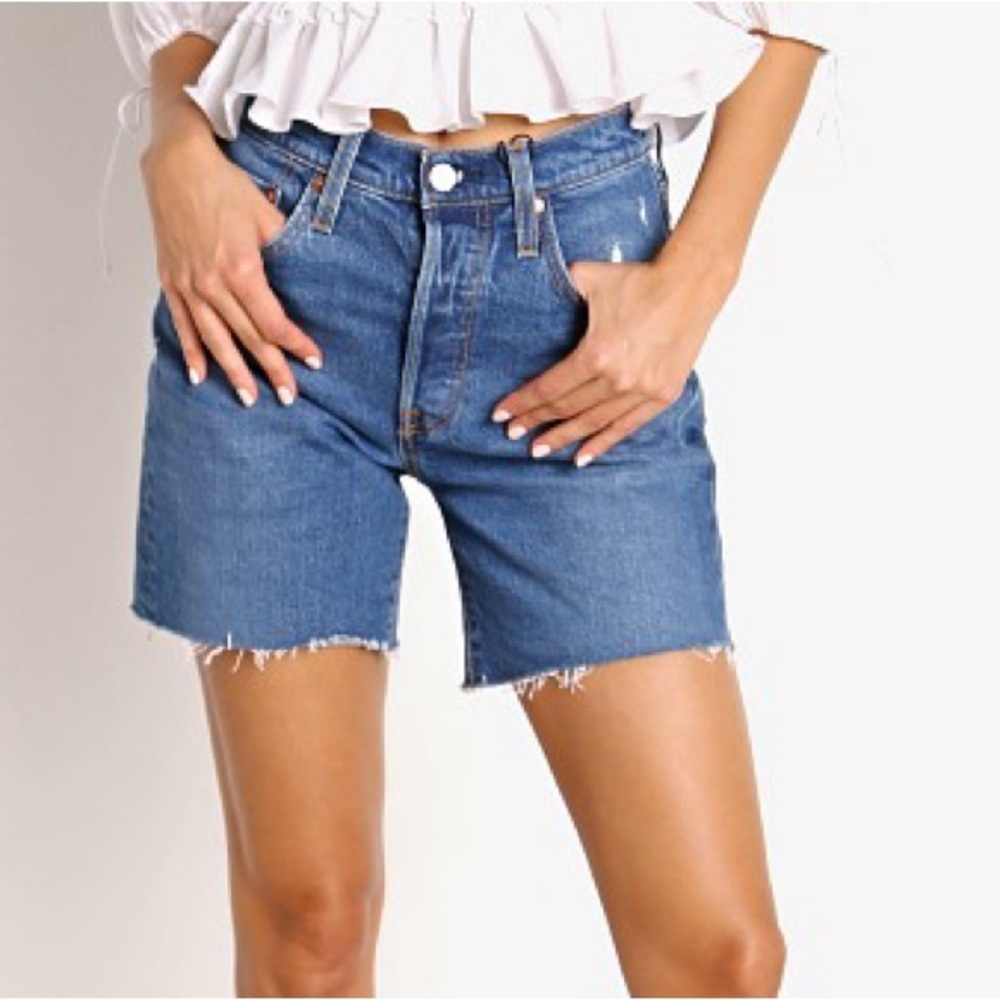 Levi's 501 Distressed Blue Jean Shorts